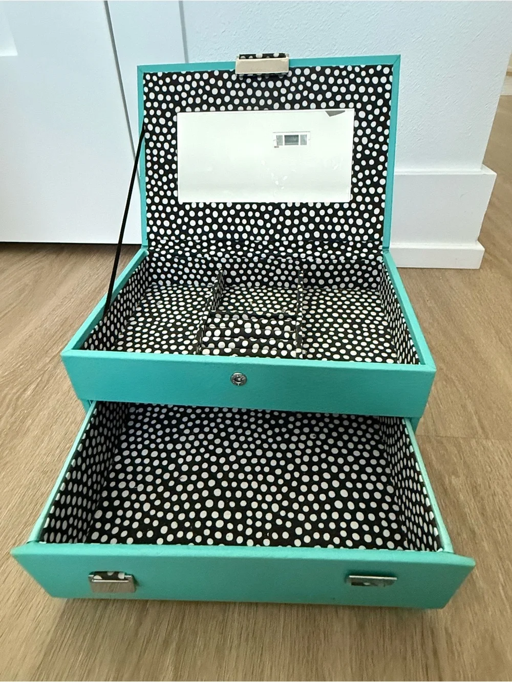 Teal Jewelry Box with initials LSL